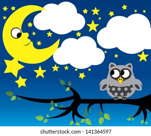 Little moon and owl