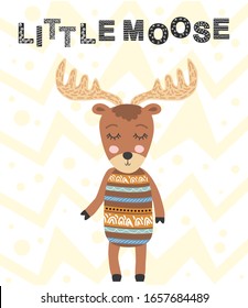 Little moose. Scandinavian moose, 