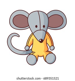 Little Mouse Doll Cartoon Vector Illustration
