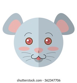 little mouse face cartoon vector