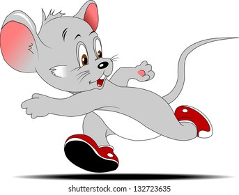 little mouse is involved in running races. A vector illustration