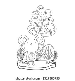 little mouse in the landscape