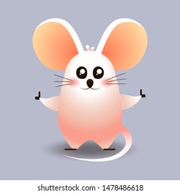 Little mouse, rat. New year. Chinese new year. Christmas. Year of rat. The year of the mouse. Isolated