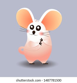 Little mouse, rat. New year. Chinese new year. Christmas. Year of rat. The year of the mouse. Isolated