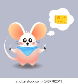 Little mouse, rat. New year. Chinese new year. Christmas. Year of rat. The year of the mouse. Isolated