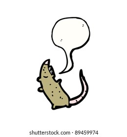 little mouse with speech bubble cartoon