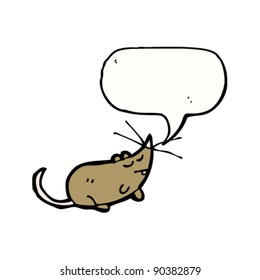 little mouse with speech bubble cartoon