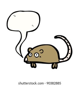 little mouse with speech bubble cartoon