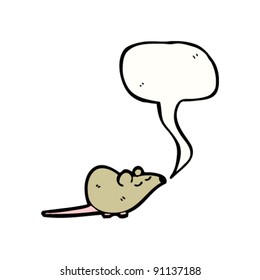 pequeño ratón con viñeta de burbuja de voz