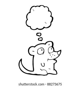 little mouse with thought bubble