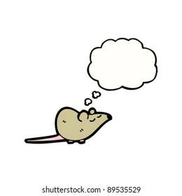little mouse with thought bubble cartoon
