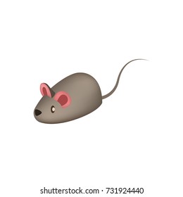 Little mouse toy for home cat icon. Pet store element, vet care accessory isolated vector illustration in flat style.