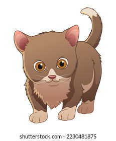 Little Munchkin Cat Cartoon Animal Illustration