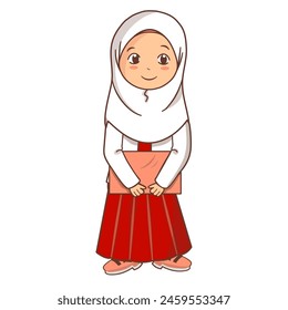 Little muslim girl elementary school student
