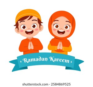 little muslim kid ramadan kareem poster