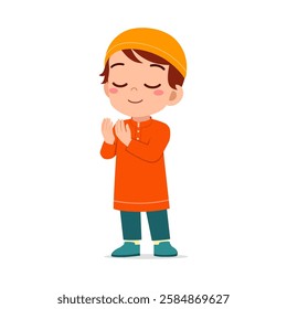 little muslim kid show praying hand pose