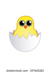 Little newborn chick in the egg