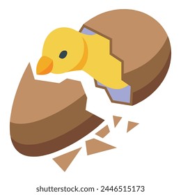 Little newborn icon isometric vector. Chicken egg. Animal farm