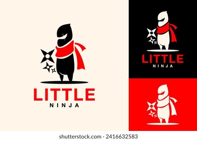 Little Ninja Mini Silhouette Vector Logo Design