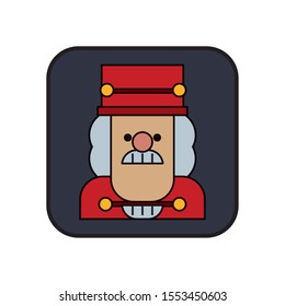 little nutcraker soldier toy icon vector illustration design