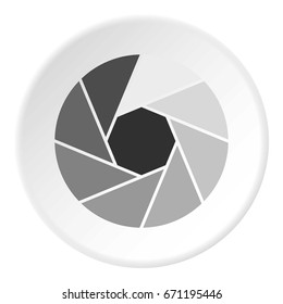 Little objective icon in flat circle isolated vector illustration for web