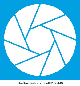 Little objective icon white isolated on blue background vector illustration