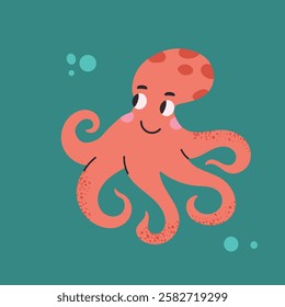 Little Octopus hand drawn icon clipart avatar logotype isolated illustration