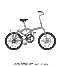 Little orange children s bicycle. Bicycles for children and a healthy lifestyle.Different Bicycle single icon in monochrome style vector symbol stock illustration.
