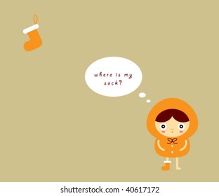 little orange lost sock