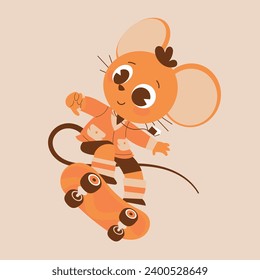 Little Orange Mouse vector character 