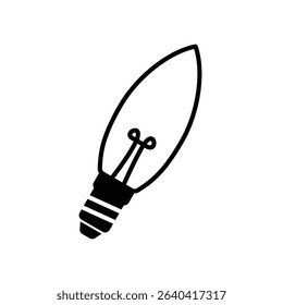 Little oval light bulb icon for light and idea