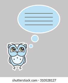 Little owl with doodle