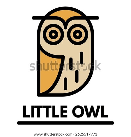 Little owl icon. Outline little owl vector icon color flat isolated