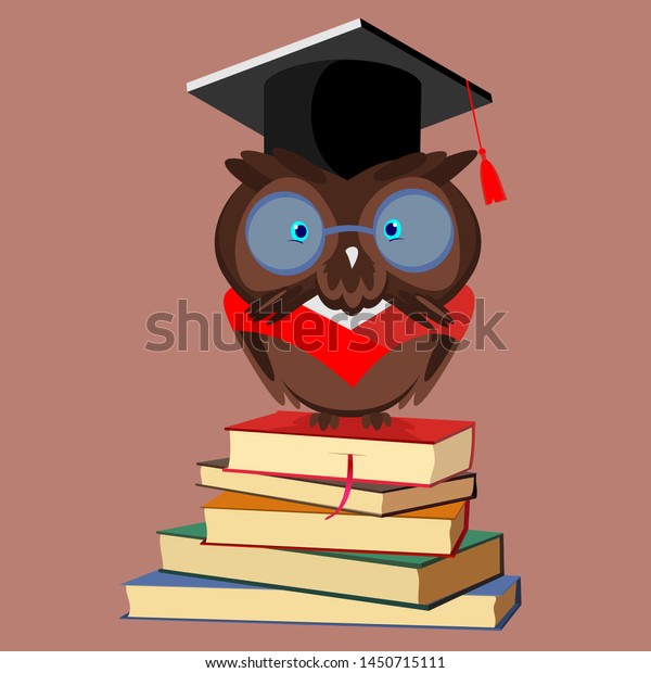 A Little Owl Represents Athena Goddess Of Wisdom Owl Sitting On Books 