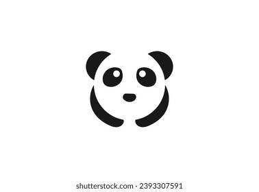 Little Panda bear logo design, Vector design template