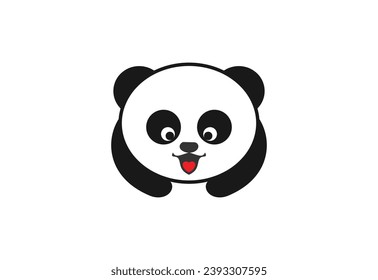 Little Panda bear logo design, Vector design template