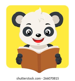 Little Panda Bear Reading A Brown Book.
A little cute panda bear reading a brown book with happy face. He like to read and study educational books.