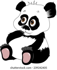 little panda with big sad eyes, vector