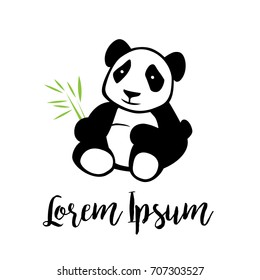 Little Panda Character Logo.  
