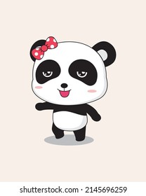 little panda dance vector design