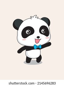 little panda dance vector design