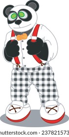 Little panda dressed up cutely According to the needs of the children