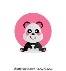 Little panda illustration design vector isolated on white background