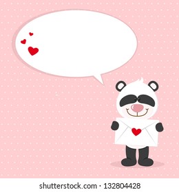 Little panda with love letter