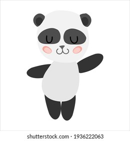 little panda on the white background