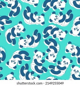 Pequeño patrón de Panda sin fisuras. El fondo del oso chino es pequeño. textura bestia pequeña para niños. Ornamento vectorial