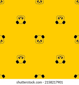 Little Panda pattern seamless. Chinese bear little kid background. beast small children texture. Vector ornament