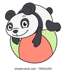 Little panda playing ball 2