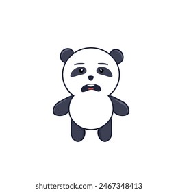 little panda rastroina on a white background