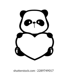 little panda silhouette making cute gestures animal cartoons for kids